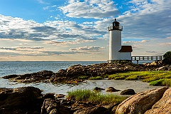 Low Sun Illuminates Annisquam Harbor Lighthouse